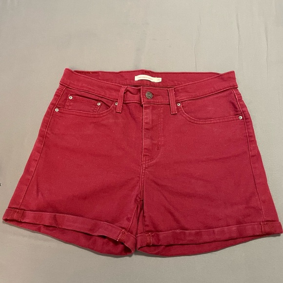 Levi's Pants - Levi's ❤️Mid Lenght Women's Cherry Red Jean Shorts, size 30 (EUC)